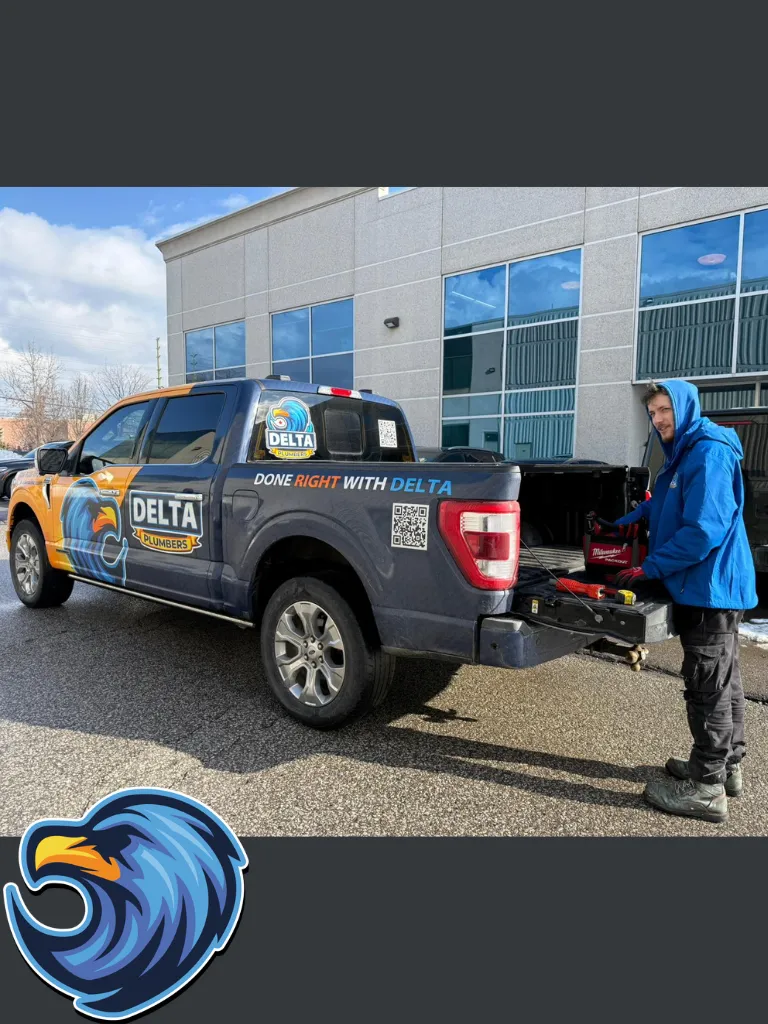 Delta Plumbers Truck with a Plumber in Toronto