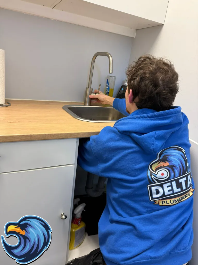 Expert Plumber Fixing Kitchen Faucet in St. Catharines - Delta Plumbers