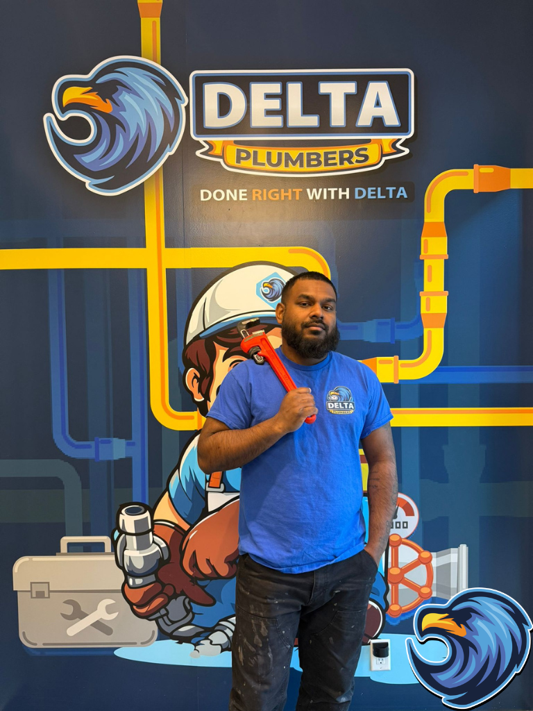 Plumber holding a wrench in Guelph - Delta Plumbers