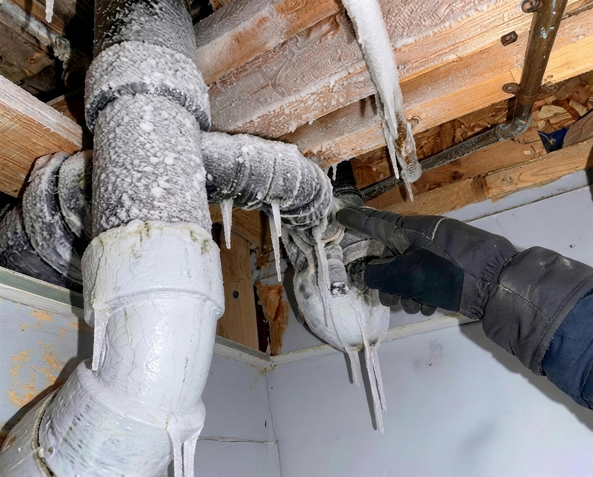 Delta Plumbers technician ready to clear a clogged toilet