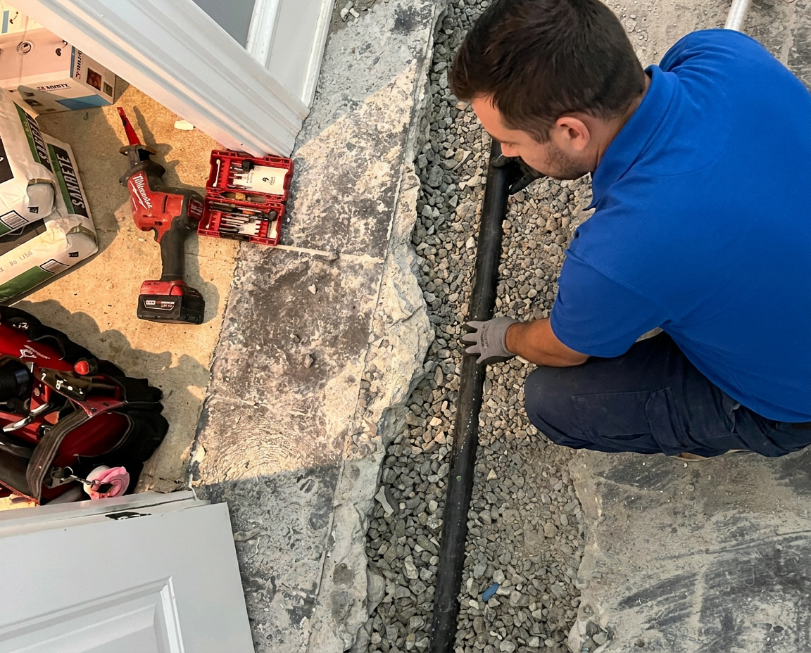 Delta Plumbers technician ready to clear a clogged toilet